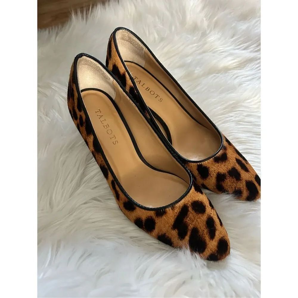 Talbots animal print heels sexy work dinner out small heels size 7